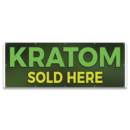 Signmission Kratom Sold Here Banner Concession Stand Food Truck Single Sided B-120-30095